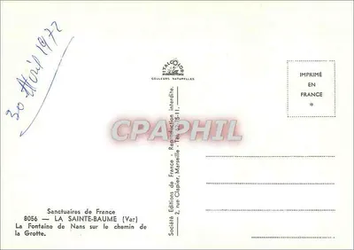 Fontanna Nans — Święty Bauma — Wydawnictwo Francuskie — Rewers