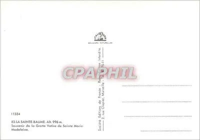 Sainte-Baume — Gruta Votiva de Santa Maria Madalena — Éditions Naturelles — Verso