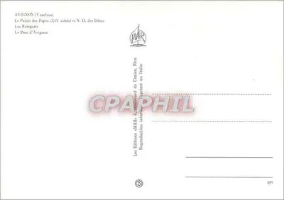 Avignon — Pałac Papieski, zamek i most — Wydawnictwo MAR — Rewers