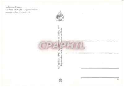 Pont du Gard — Aqueduc romano — Les Editions MAB, Imprimerie en Italie — Verso
