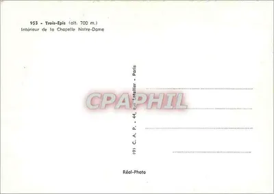 Interior da Capela Nossa Senhora — Trois-Epis (alt. 700 m.) — C. A. P. - 44, rue Letellier - Paris — Verso