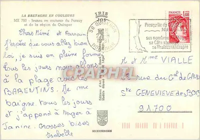 Młodzi w strojach porzajskich — Bretania — Wydawnictwo Art Mexichrome, nr MX 793 — Rewers
