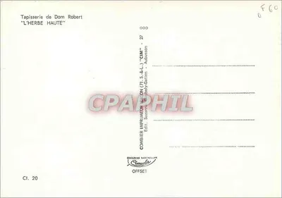 Galo e galinha — Tapeçaria Dom Robert — editor Combier Imprimeur — Verso