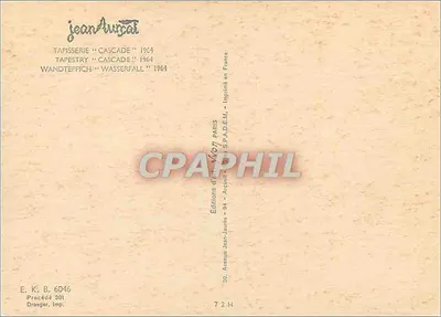 Cachoeira — Tapisserie 1964 — Éditions Jean-Auscar — Verso