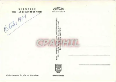 Biarritz - La Rocca della Vergine — editore IRIS, n° 3296 — Verso