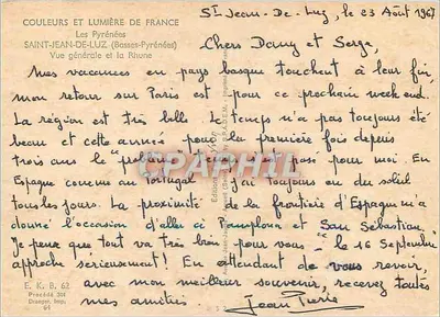 Saint-Jean-de-Luz — Widok ogólny i Rhune — Wydawnictwo Jean-Jaume, Procedura 391 — Rewers