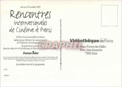 Olho e lágrima — Videoteca de Paris — edição 1995 — Verso