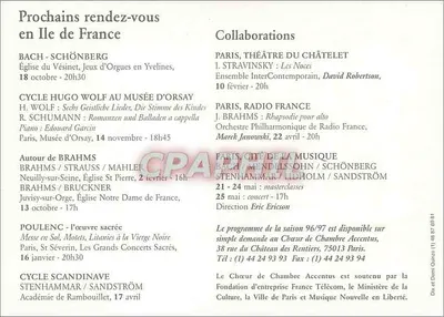 Koncert Accentus — J.S. Bach & A. Schönberg — Notre Dame des Blancs Manteaux, Paryż — Rewers