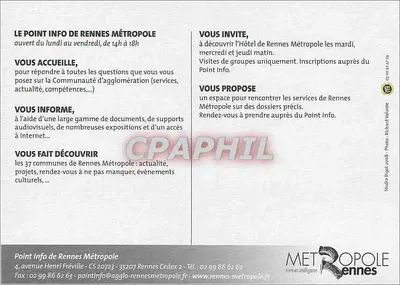 Au Point Info... Tudo sobre a aglomeração — Rennes Métropole — Verso