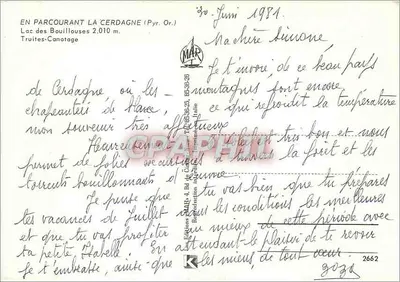 लैक डेस बूइलॉउज़ — सर्डाग्ने (पिरेनी-ओरिएंटल्स) — एडिशन मार, संख्या 2662 — पीछे