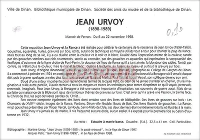 Widok rzeki Rance — Wystawa Jean Urvoy — Biblioteka Miejska w Dinan — Rewers