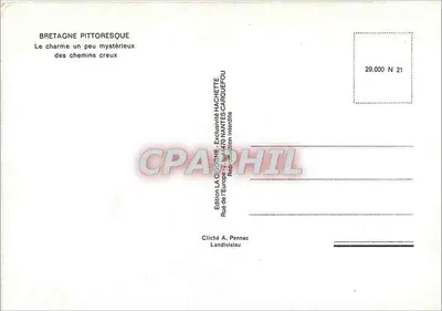 Bretanha pitoresca — O encanto um pouco misterioso dos caminhos de pedra — Edição LA CIGOGNE, Nantes — Verso