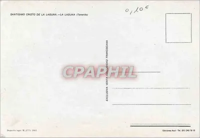 Najświętszy Chrystus z Laguny — La Laguna (Tenerife) — Éditions Azul — Rewers