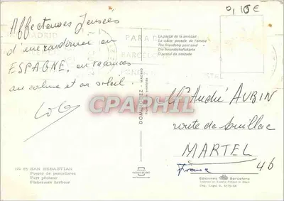San Sebastián - Puerto de pescadores — Ediciones Dominguez - Madrid, n° 85 — Reverso
