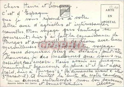 Nuestra Señora del Camino — Burgos — Casa Fundada em 1885 — Verso