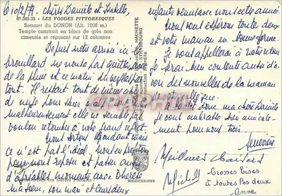 Kaplica Donon — Pittoreskie Vosgi — wydawca Hachette — Rewers