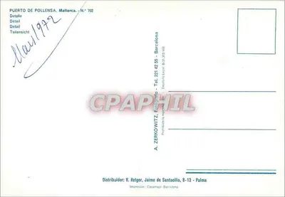Port Pollensa — widok portu i gór — A. ZERKOWITZ, N° 702 — Rewers