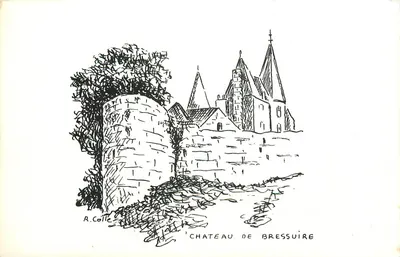 Castelo de Bressuire — desenho de R. Cotte