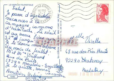 Em casa nossa no Morvan — crianças em carruagem com jumento — editor Les éditions MIV-TOURISTIQUE — Verso