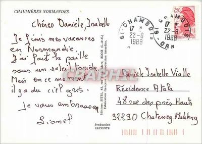 Normandzkie chaumiery — wydawca Estel, numer seryjny nie widoczny — Rewers