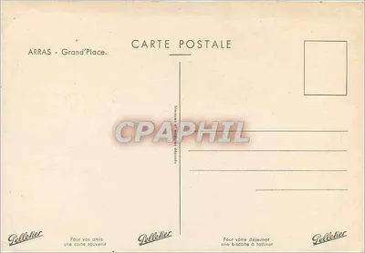 Arras - Grand'Place — widok panoramiczny — wydawca Pelletier — Rewers