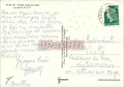 Stacja w Tours — widok fasady i ulicy — Cigogne — Rewers