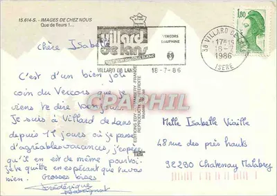 Flores selvagens aos pés das montanhas — Vercors — Edições Edy, n°15.614-S — Verso