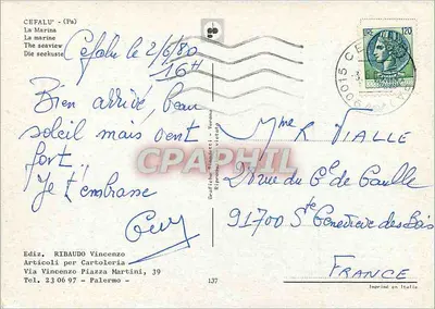 Cefalù — Widok na morze — Wyd. RIBAUDO Vincenzo, nr 137 — Rewers