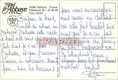 Hotel de l'Abbaye — Talloires — Verso