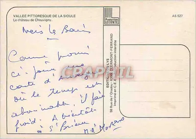 O castelo de Chouvigny — Em Auvergne — Edições do Lys — Verso