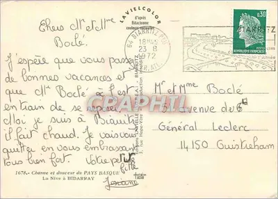 Pays Basque — Vista de pontes e rios — Lavielle — Verso