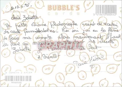 Filhote de Golden Retriever — aniversário — Bubble's Cards n° 341961000442 — Verso