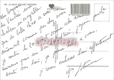 O Alto Bocage Vendéen — Carta postal ilustrada com 7 vistas — Editor Artaud Frères, n°156 — Verso