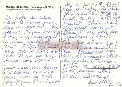 Park Narodowy Queyras — widok z lotu nad wsią — P. Putelat — Rewers
