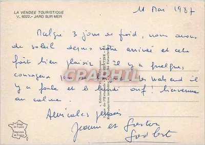 Jard sur Mer — Praias da Vendée — Editor La Vendée Touristique, n° V.6022 — Verso
