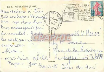 Guerande — Collage de monumentos y fortificaciones — Edición de Europa — Reverso