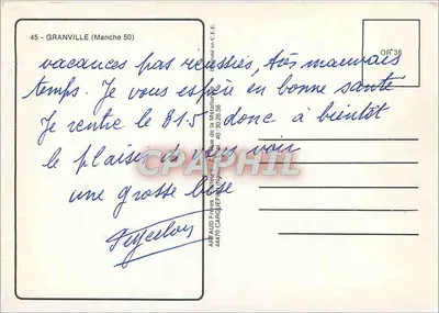Granville — panoramowy widok portu i miasta — numer seryjny 45 — Rewers