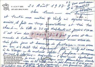 Piękny kąt w parku — Vichy (03) — Elcée — Rewers
