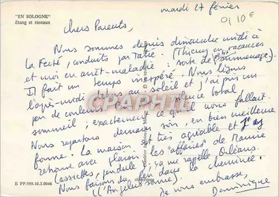 Jezioro i trawy — w Sologne — Wydawca Cimier — Rewers