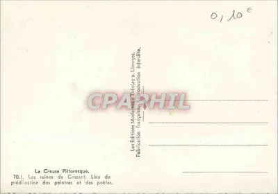De ruïnes van Crozant — De pittoreske Creuse — Les Éditions Modernes Théacjac, Limoges — Achterkant
