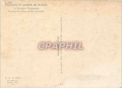 La Breiagne Pittoresca — Doçura e calma de seus sub-bosques — Editions Martel, Paris — Verso