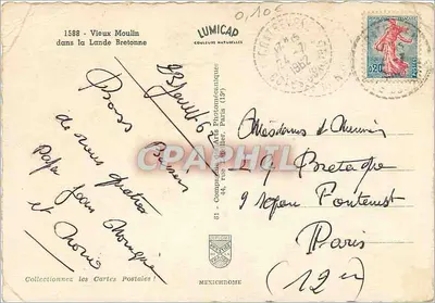 Velho Moinho na Lande Bretã — LUMICAD COULEURS NATURELLES — n° 1588 — Verso