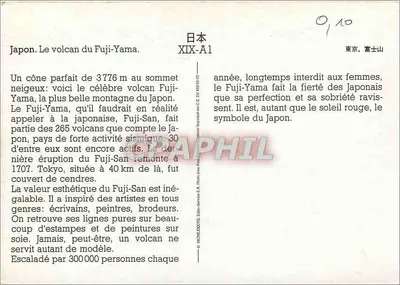 Monte Fuji — Japão — Editora: Edita-Stereo S.A., n° série XIX-A1 — Verso
