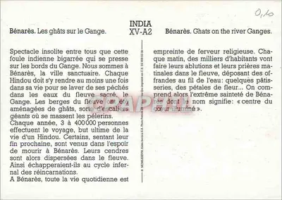 Bénarès. Ghâty na Gangesie — wydawca E.A. Fotografia drukowana w C.E.D. 639 02-06 — Rewers