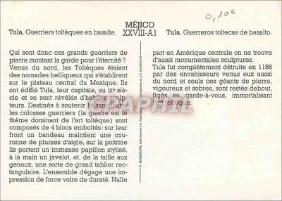 Tula. Tolteken Krieger aus Basalt — Serie Méjico XXVIII-A1 — Verlag C.E. Paris — Rückseite