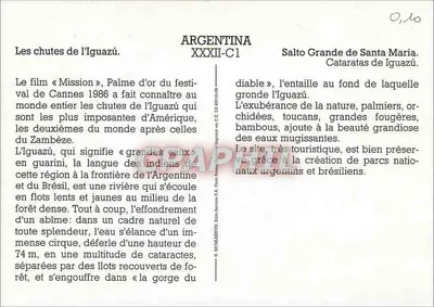 Le cascate dell'Iguazú — Argentina, Salto Grande di Santa Maria — Editore CEPAPETTI, serie XXXII-C1 — Verso