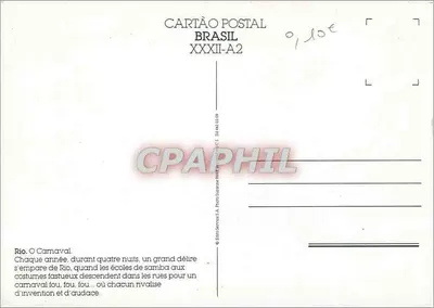 Rio — Carnevale — Editore Sérvore & A. Photo, serie XXXII-A2 — Verso