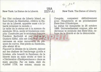 Statua Wolności — Nowy Jork — n° XXIV-A1 — Rewers