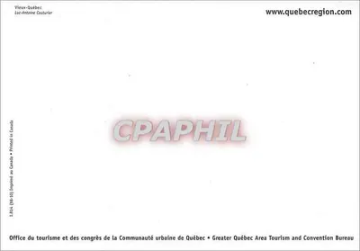 Vista de Québec — Castelo Frontenac e canhões — Office du tourisme et des congrès de la Communauté urbaine de Québec — Verso