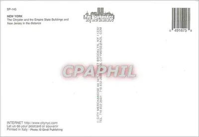 Nova Iorque — vista aérea com o Empire State Building — City Merchandise SP-143 — Verso